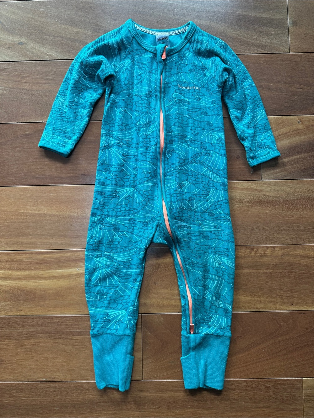 Bonds Teal Alligator Print Zippy Pajama 12-18m